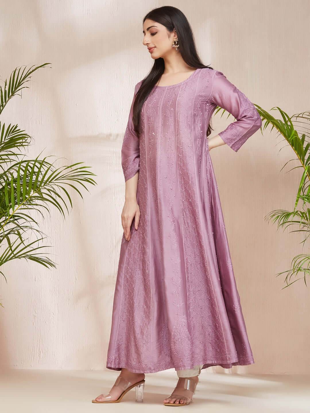 SHAMA-E-ROSHAN Chikankari Full Anarkali - KRI CHIKANKARI