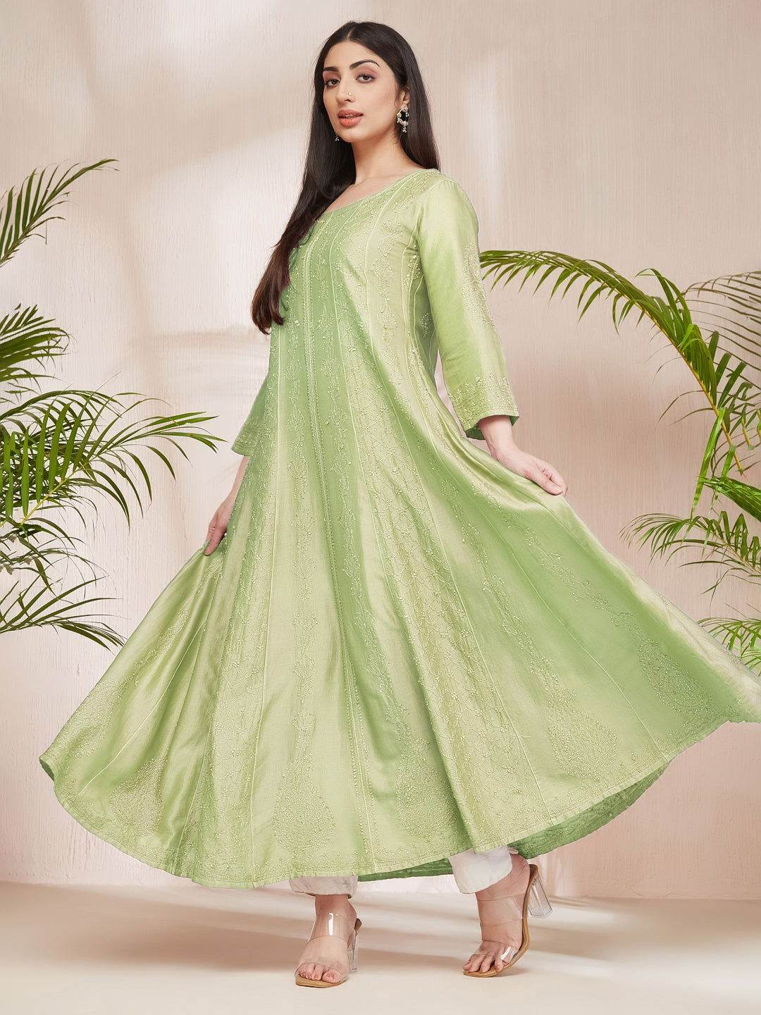 SHAMA-E-ROSHAN Chikankari Full Anarkali - KRI CHIKANKARI