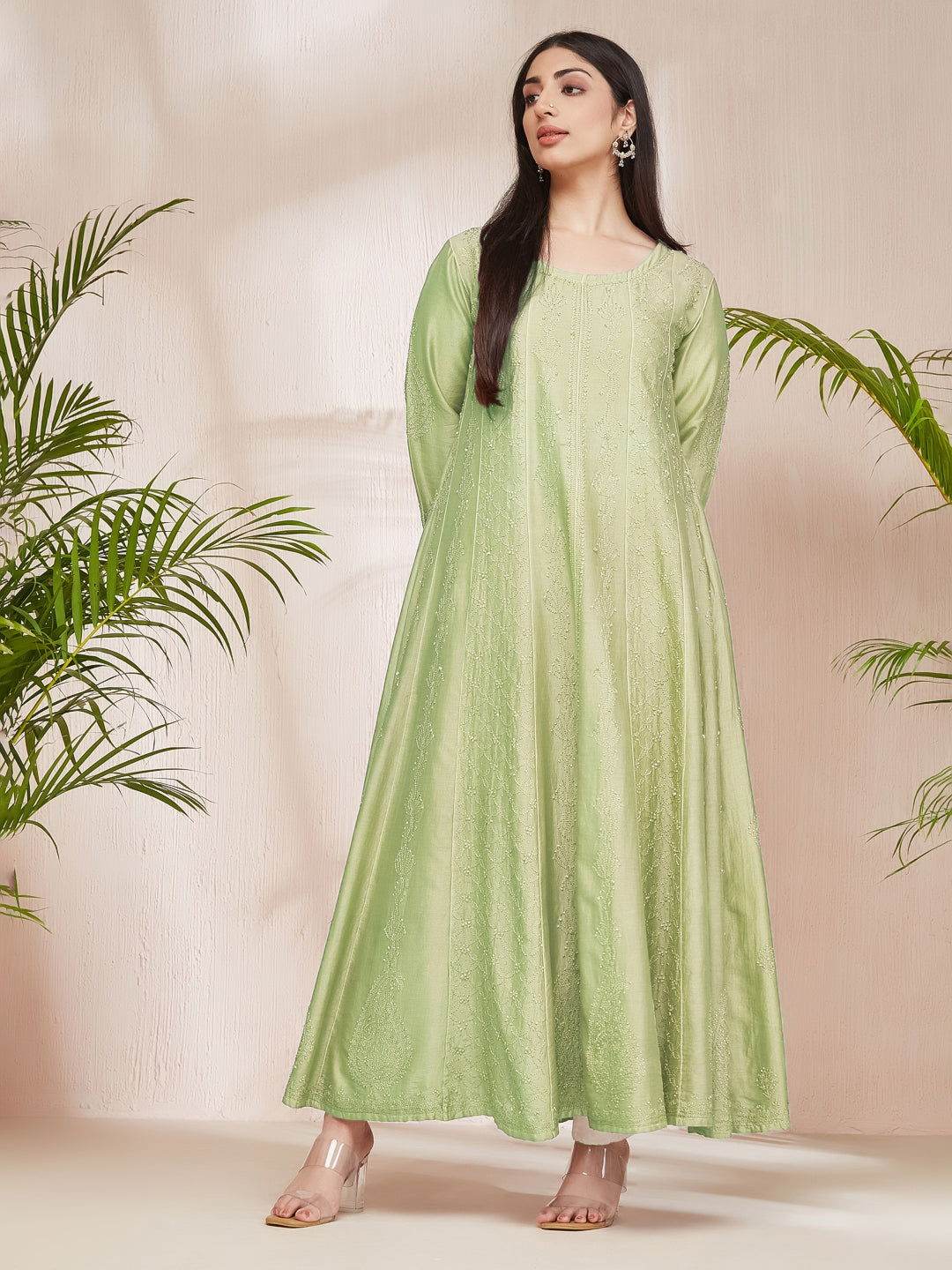 SHAMA-E-ROSHAN Chikankari Full Anarkali - KRI CHIKANKARI