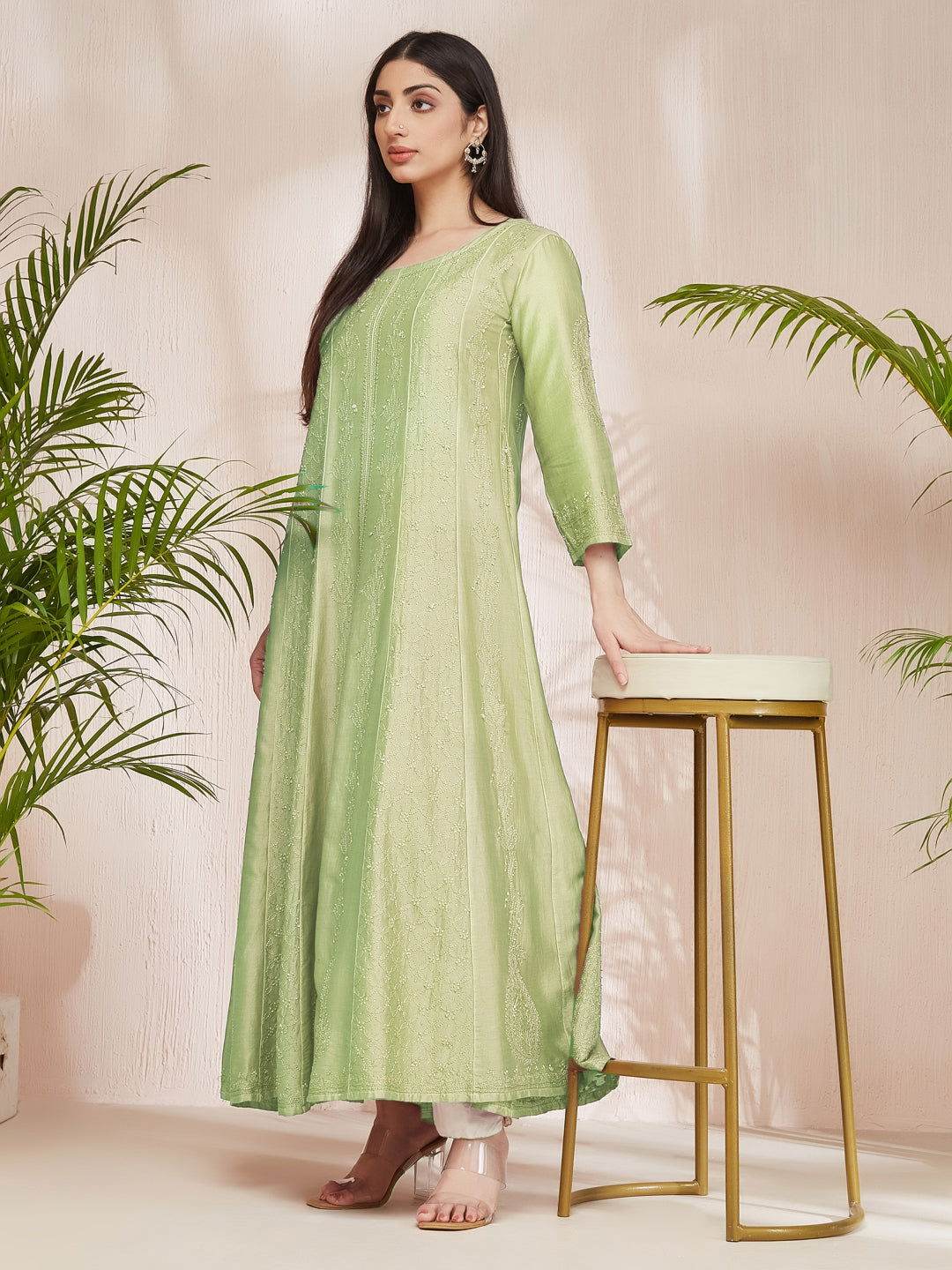 SHAMA-E-ROSHAN Chikankari Full Anarkali - KRI CHIKANKARI