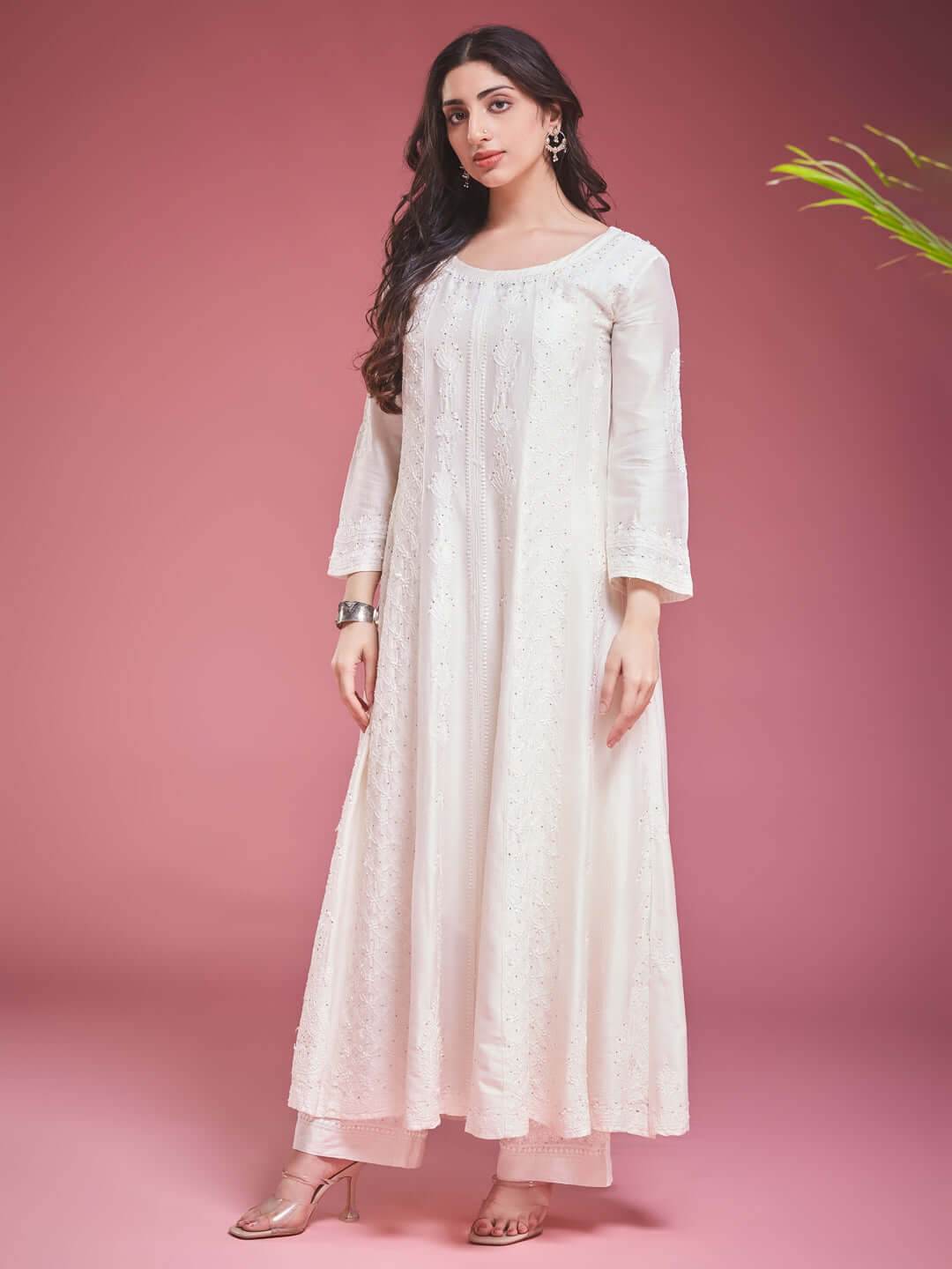 SHAMA-E-ROSHAN Chikankari Full Anarkali - KRI CHIKANKARI