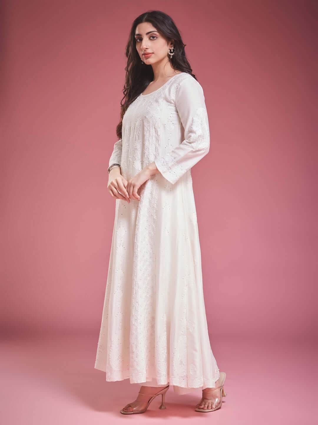 SHAMA-E-ROSHAN Chikankari Full Anarkali - KRI CHIKANKARI