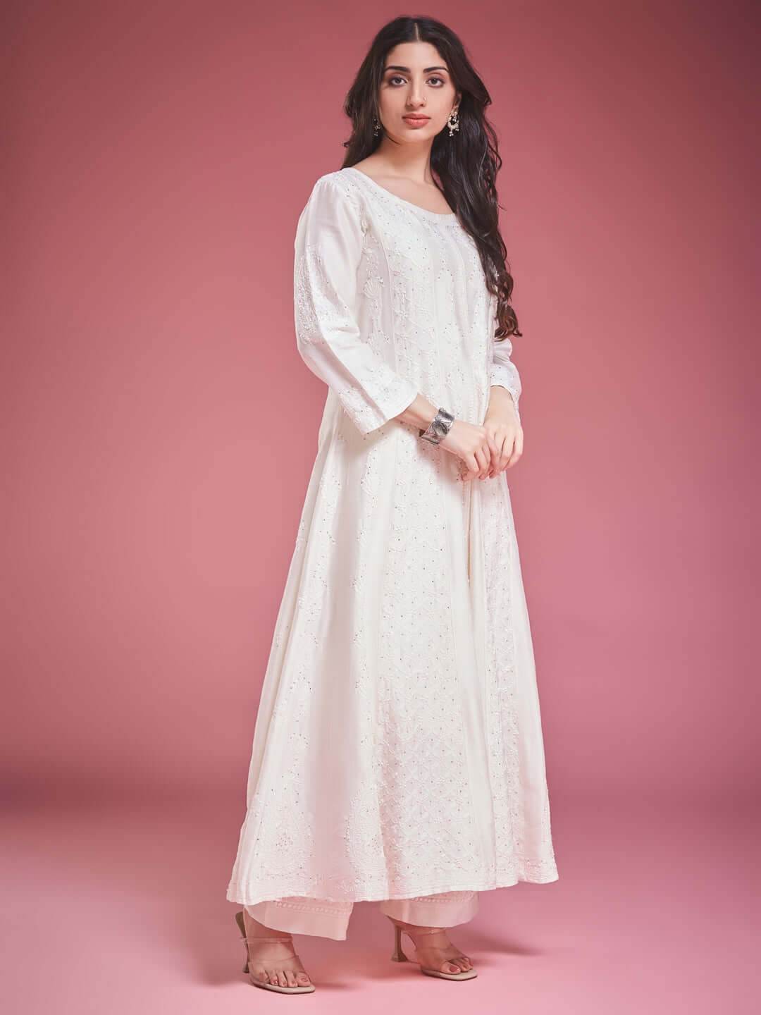SHAMA-E-ROSHAN Chikankari Full Anarkali - KRI CHIKANKARI