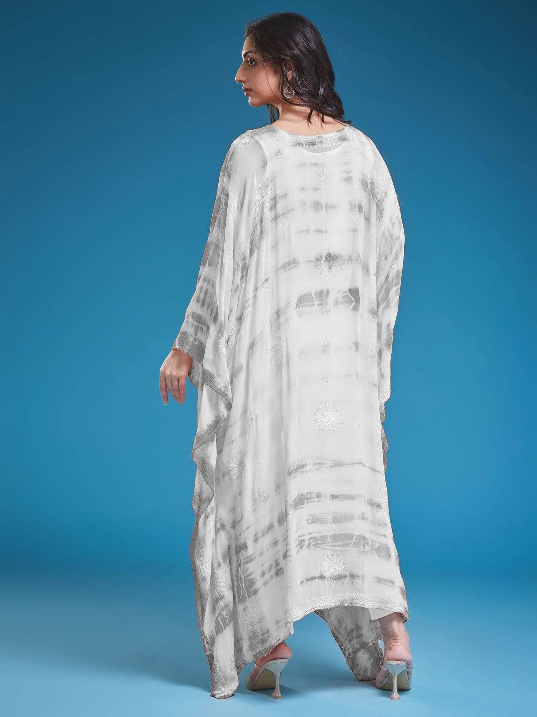 SYAALI Chikankari Tie-Dye Kaftan - KRI CHIKANKARI