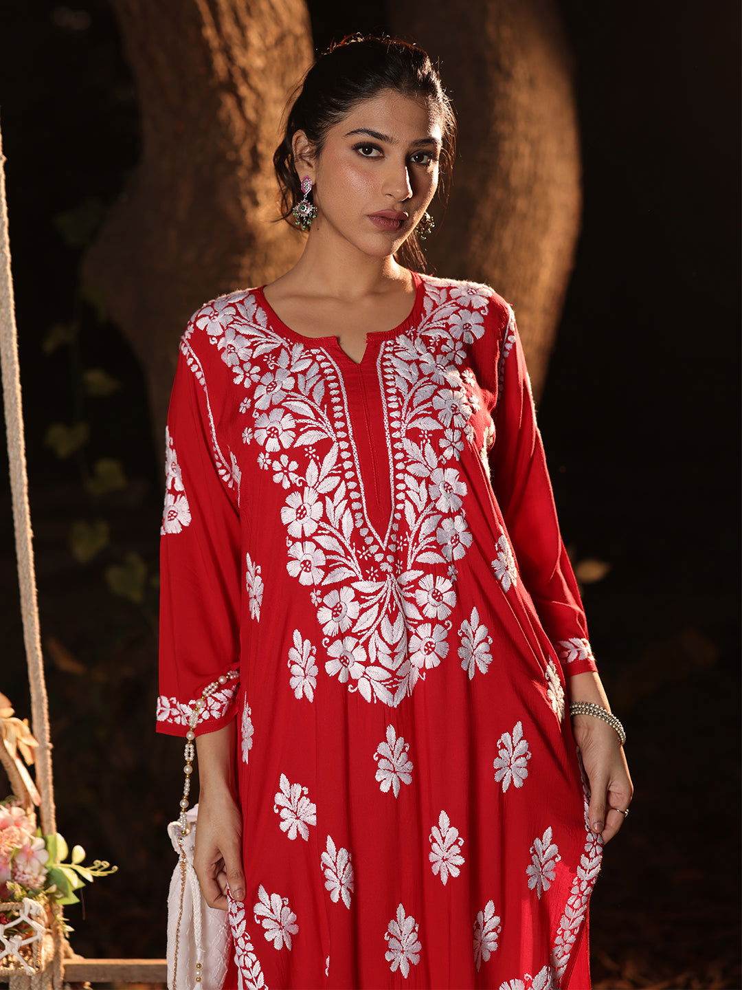 YARA Chikankari Modal Yoke Kurta - KRI CHIKANKARI