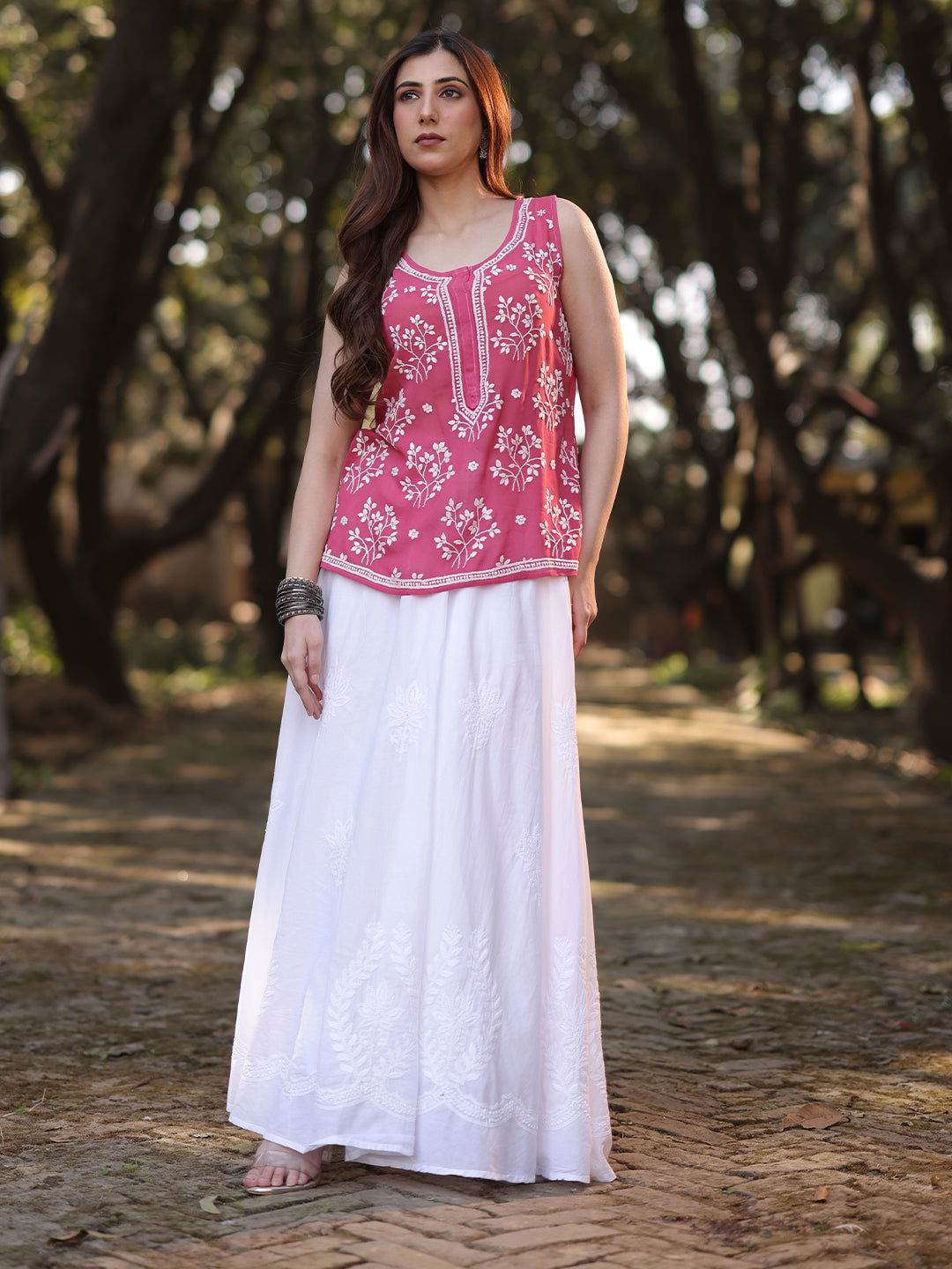 ZAYNA Chikankari Georgette Top - KRI CHIKANKARI