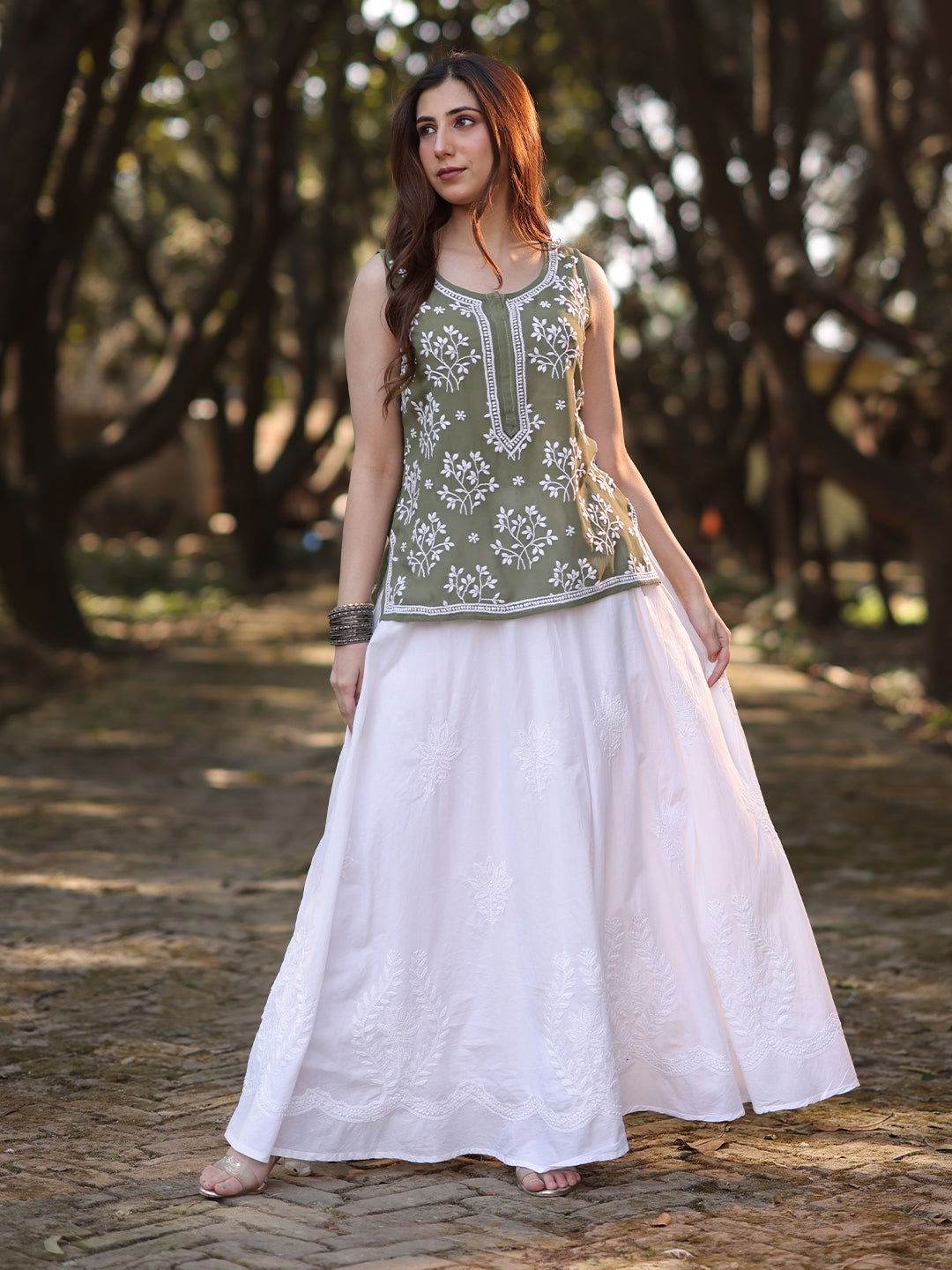 ZAYNA Chikankari Georgette Top - KRI CHIKANKARI