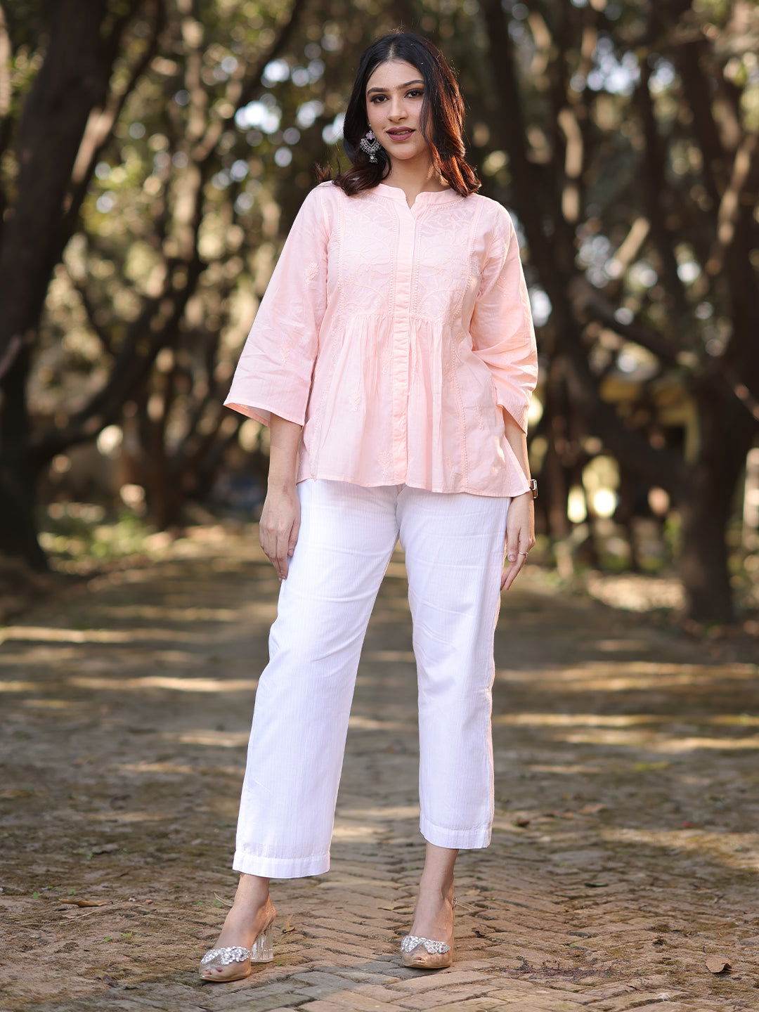 ZUBI Chikankari Mul Top - KRI CHIKANKARI