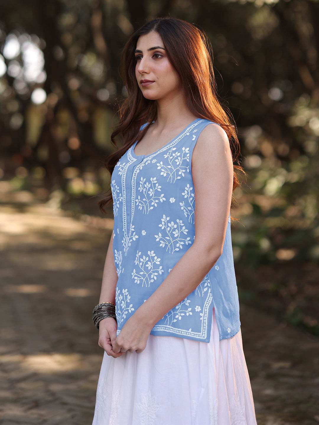 ZAYNA Chikankari Georgette Top - KRI CHIKANKARI