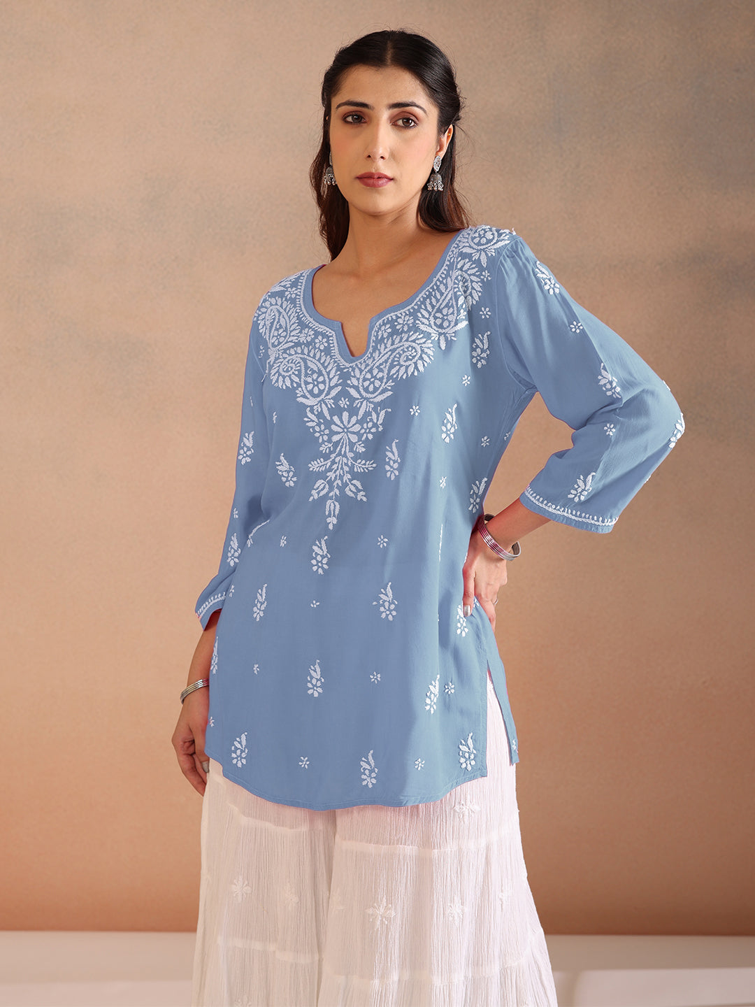 TANAAZ MODAL BLUE TOP