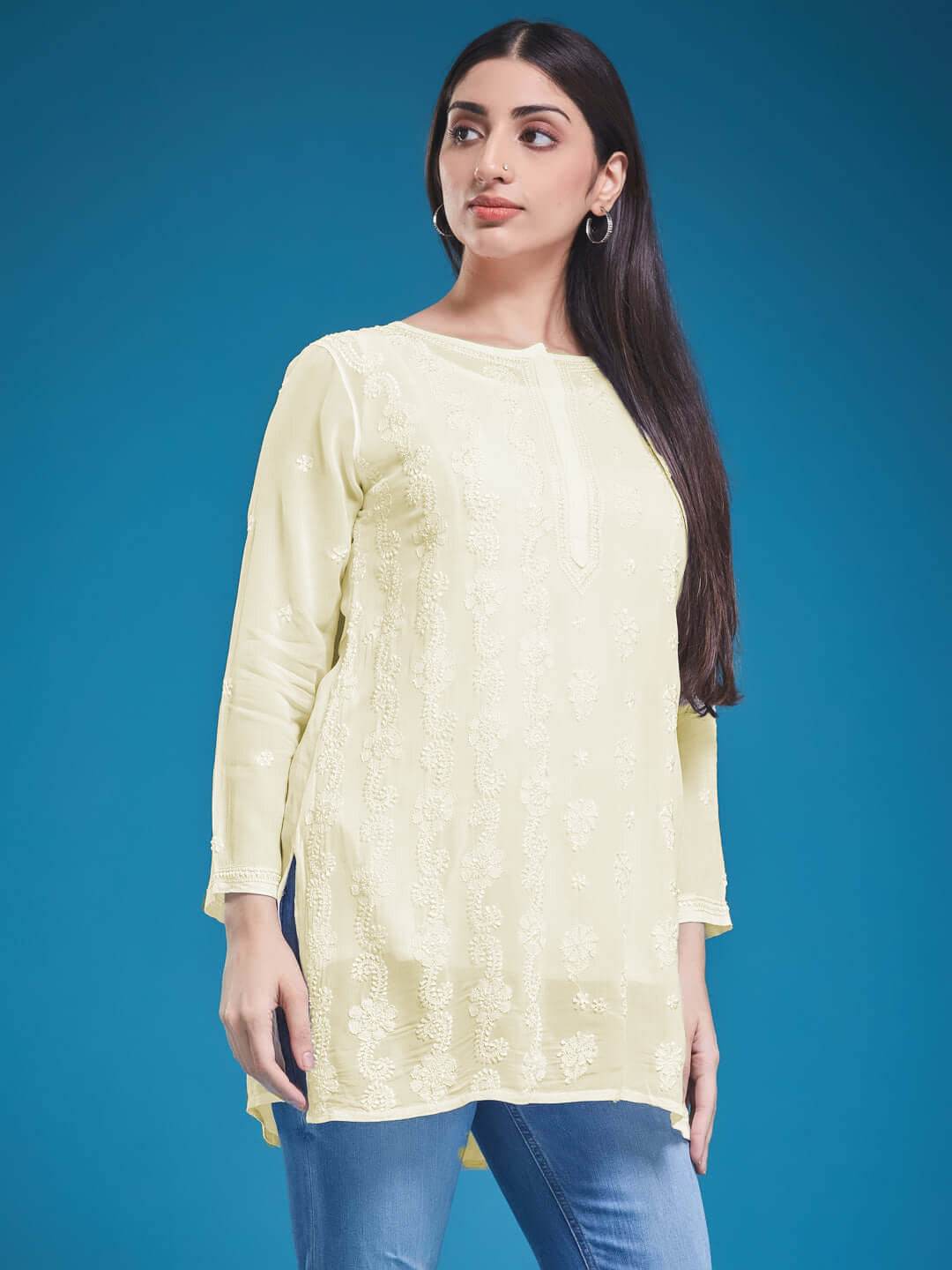 GUL Chikankari Georgette Top - KRI CHIKANKARI