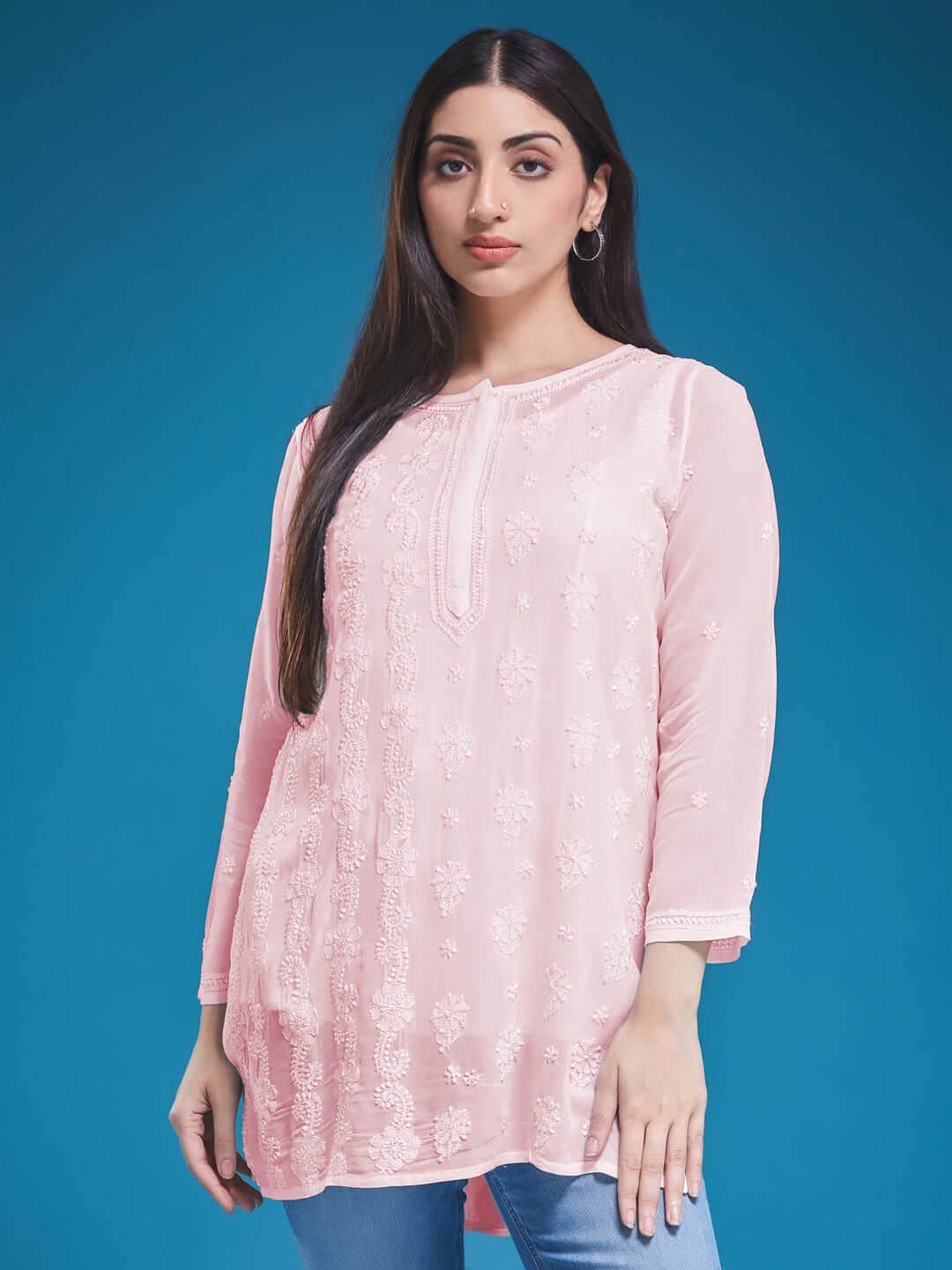 GUL Chikankari Georgette Top - KRI CHIKANKARI