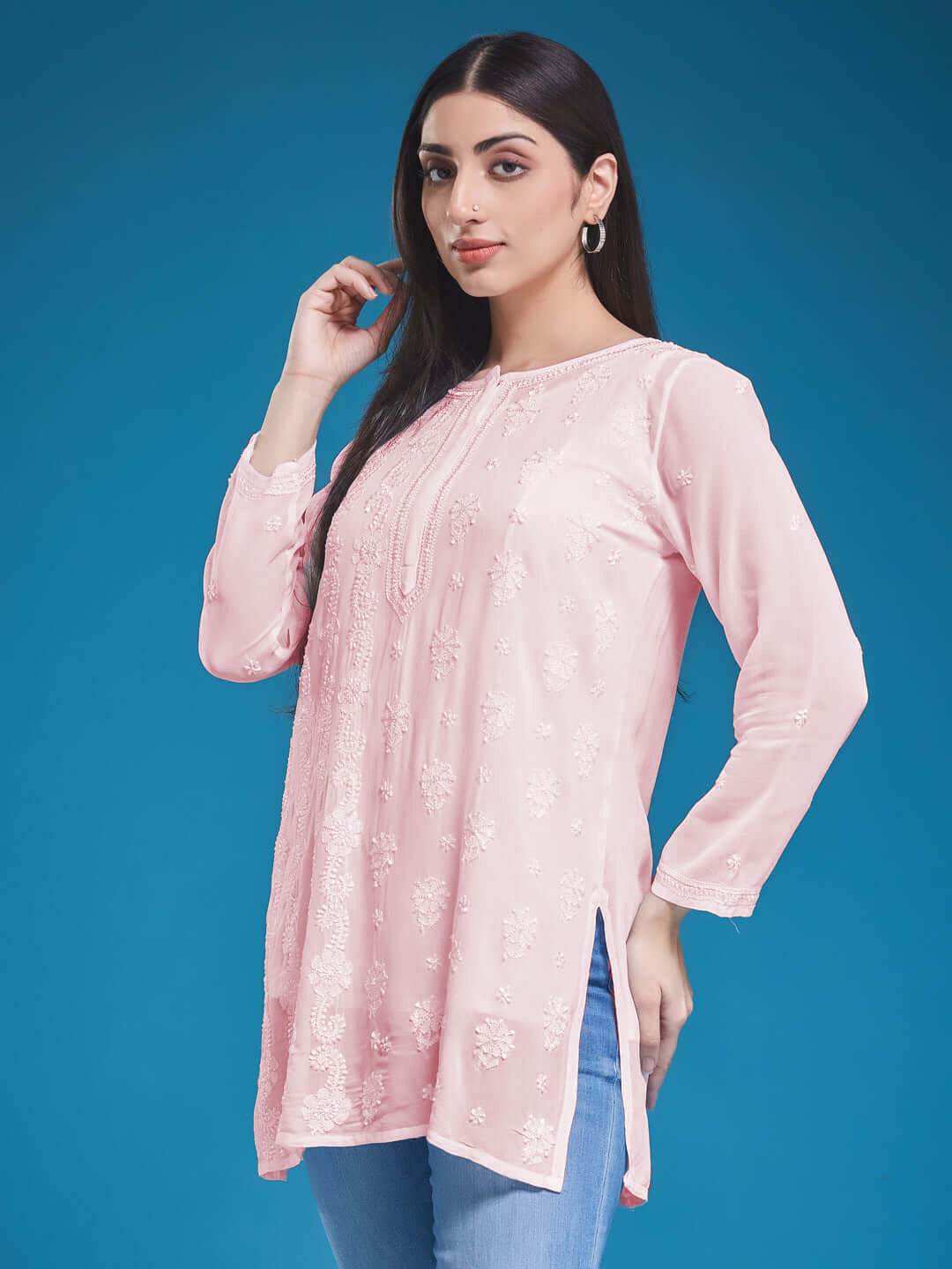 GUL Chikankari Georgette Top - KRI CHIKANKARI