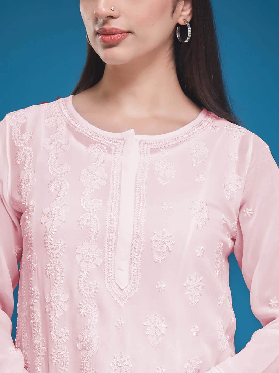 GUL Chikankari Georgette Top - KRI CHIKANKARI