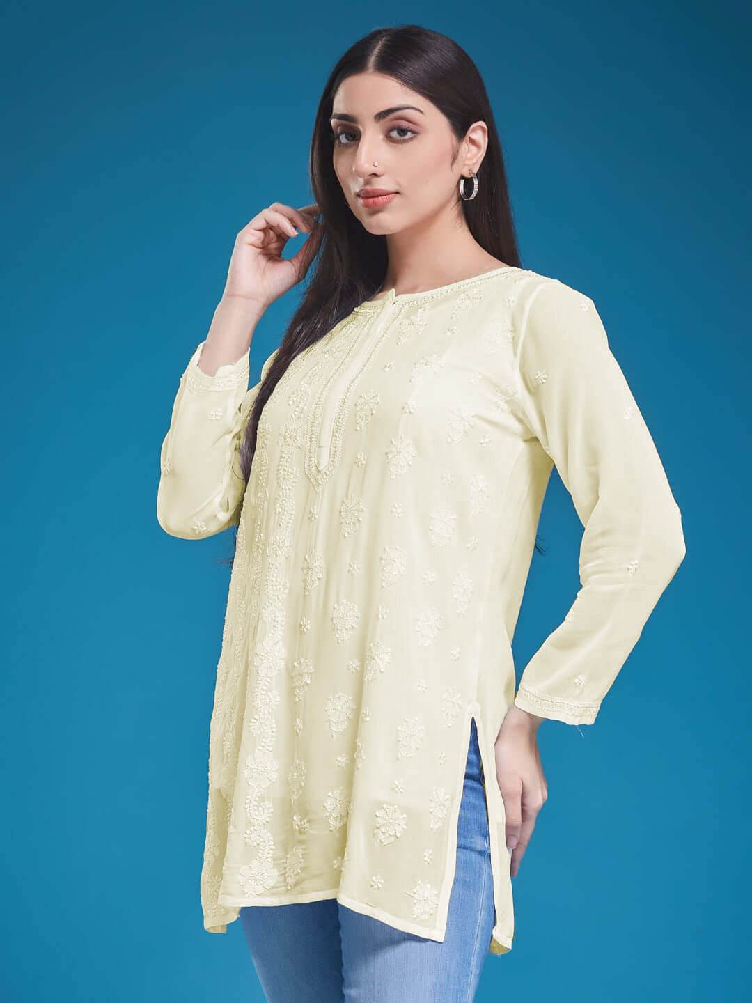 GUL Chikankari Georgette Top - KRI CHIKANKARI