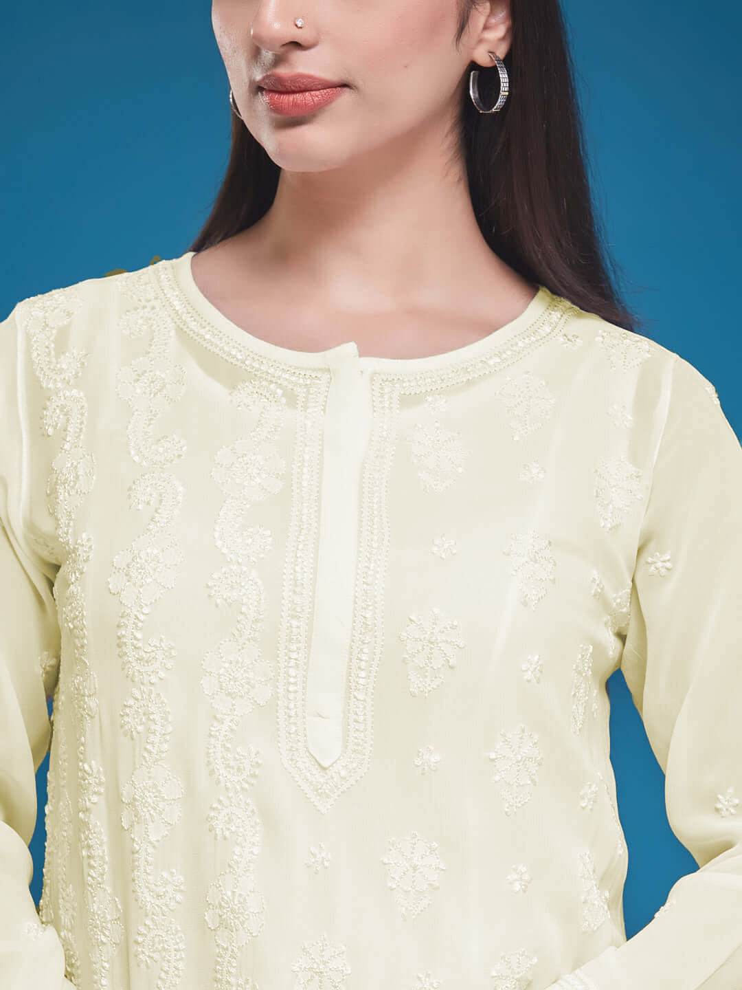 GUL Chikankari Georgette Top - KRI CHIKANKARI