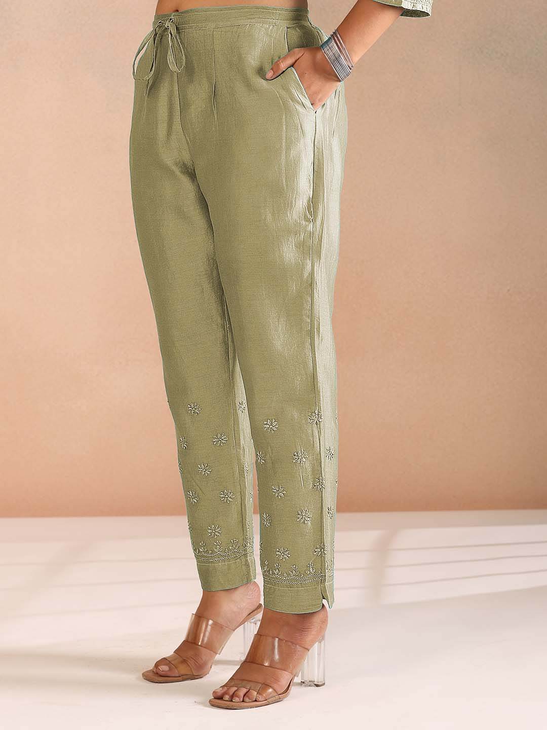 NIDA CHANDERI CO-ORD SET - KRI CHIKANKARI