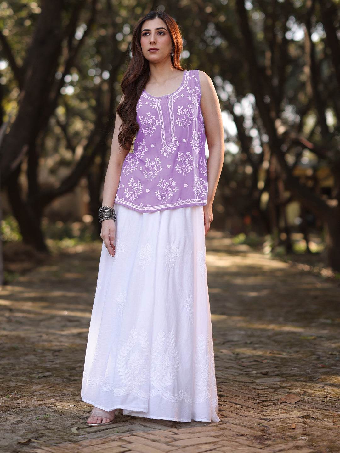 ZAYNA Chikankari Georgette Top - KRI CHIKANKARI