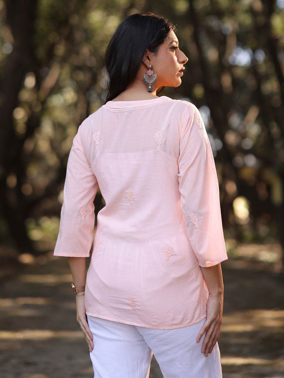 ZUBI Chikankari Mul Top - KRI CHIKANKARI